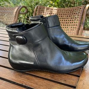 Black Leather Ankle Boots by Ecco